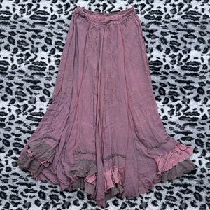 Textured Mauve Maxi Skirt